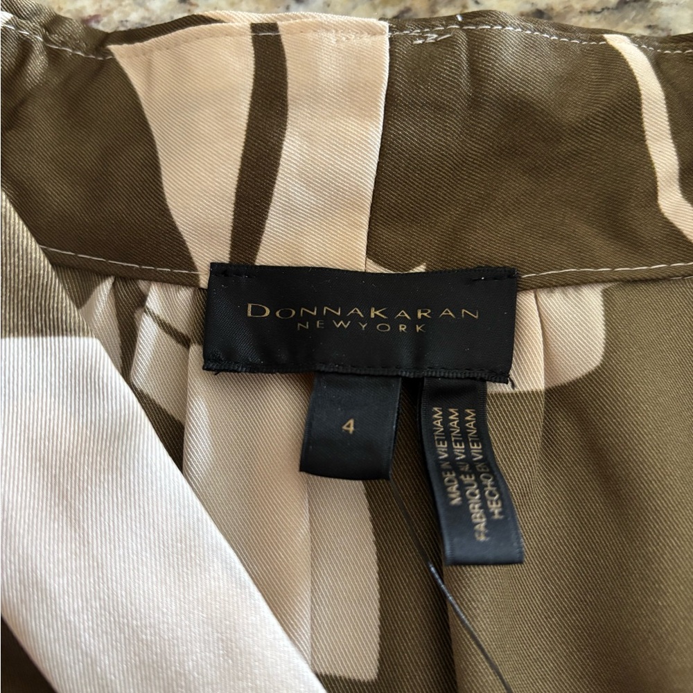 Donna Karan Olive and Cream Floral Dress - Picture 8 of 8